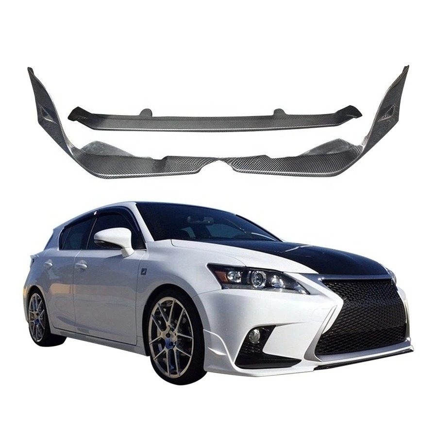 2010-2022  CT200h Body Kit New Carbon Fiber Front Lip Splitter and Chin 3-Piece Front Bumper